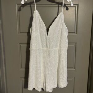 Lulu's White Sparkly Romper
